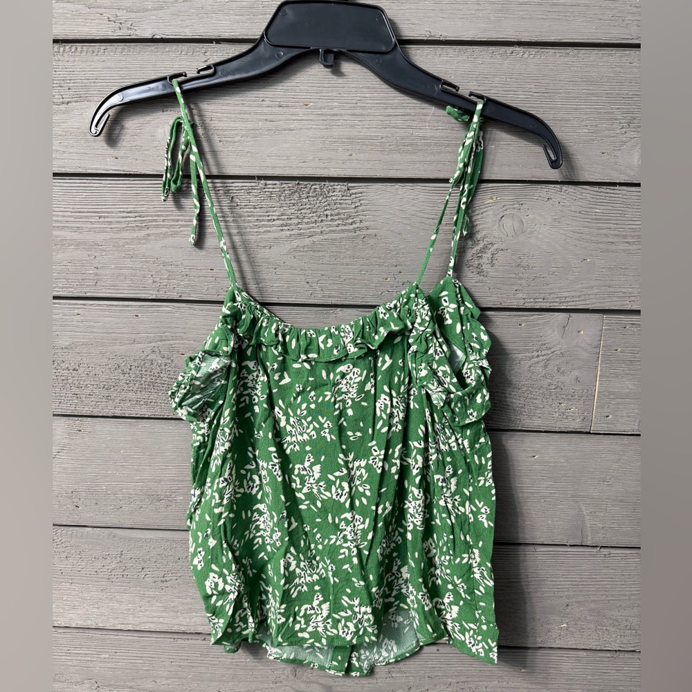 BA&SH Bloomingdales Veda Green Floral Top Size M Spring Summer Easter Vacation - Picture 6 of 9